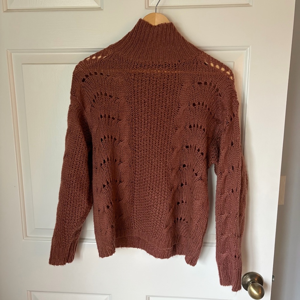 EARTHBOUND Openwork Chunky Turtleneck Sweater